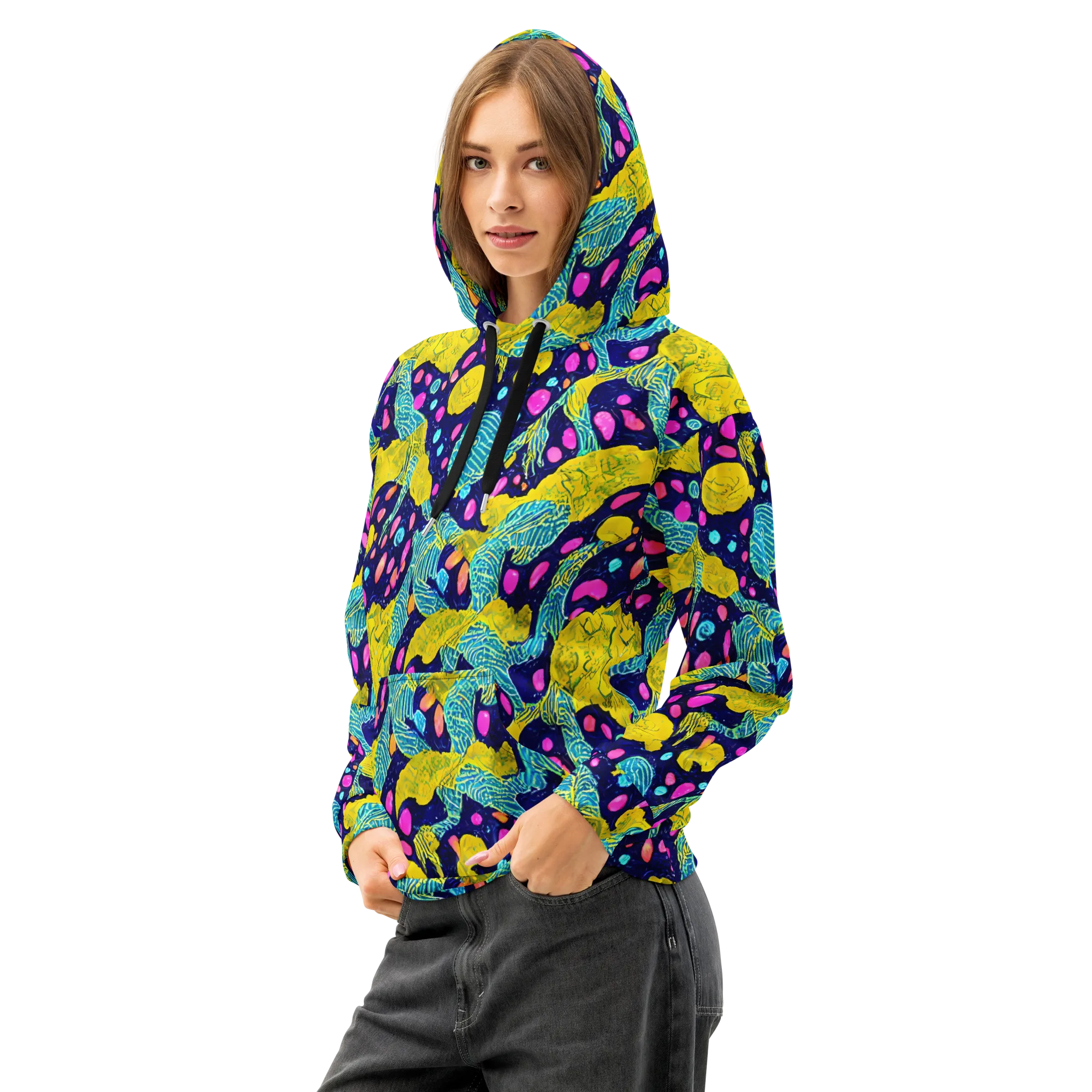 Deep-sea Daydream on Cotton Hoodie — Left Front