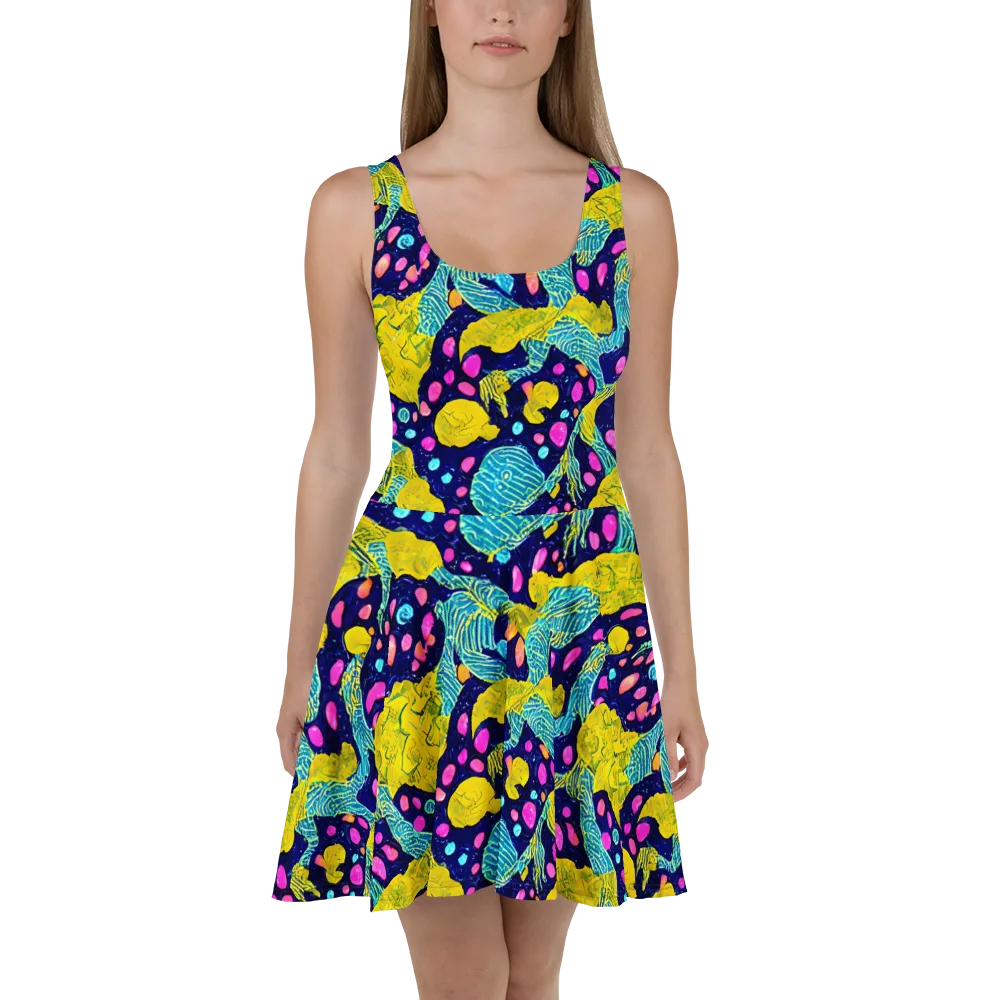 Deep-sea Daydream on Skater Dress — Front