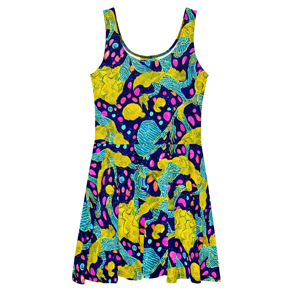 Deep-sea Daydream on Skater Dress — Front
