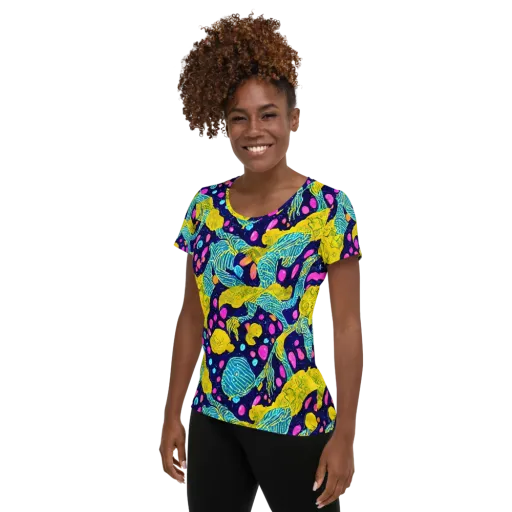 Deep-sea Daydream on a Women's Athletic T-Shirt