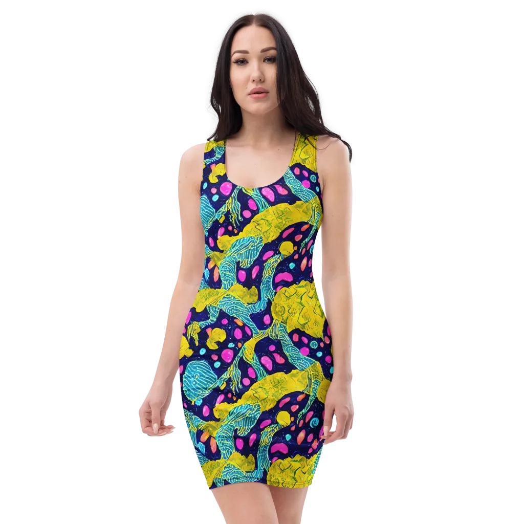 Deep-sea Daydream on Bodycon Dress — Front