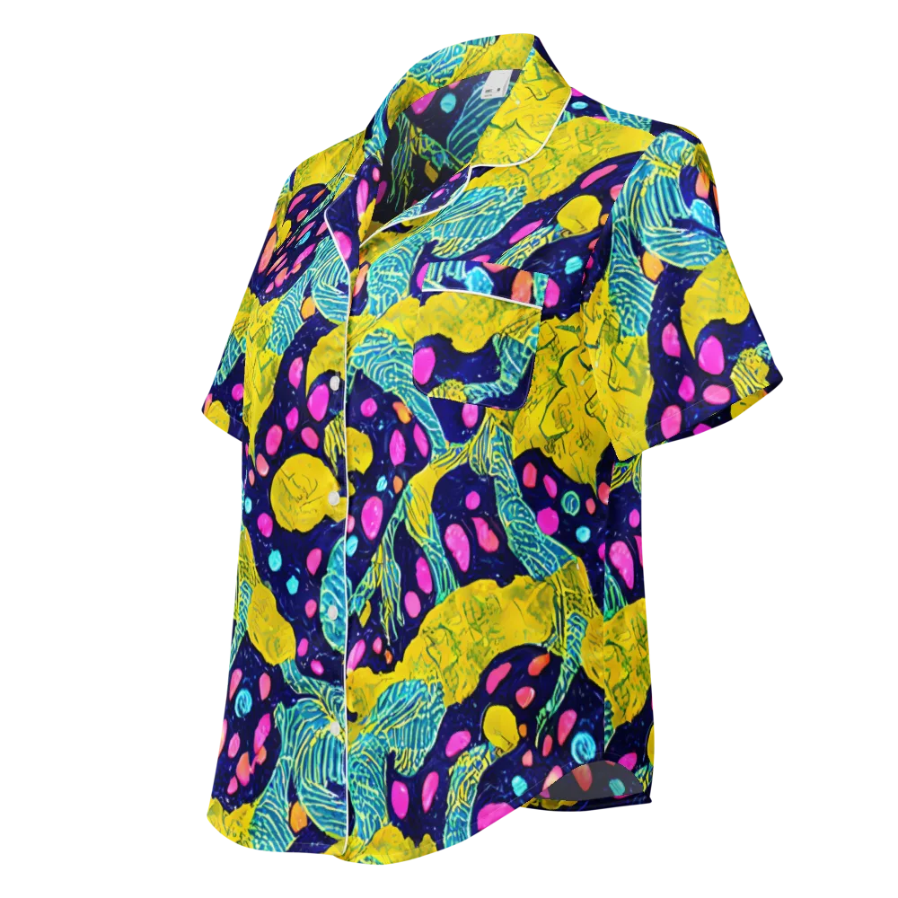 Deep-sea Daydream on Women's Short Sleeve Pajama Top — Left Front