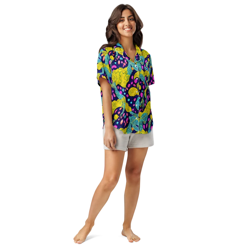 Deep-sea Daydream on Women's Short Sleeve Pajama Top — Front