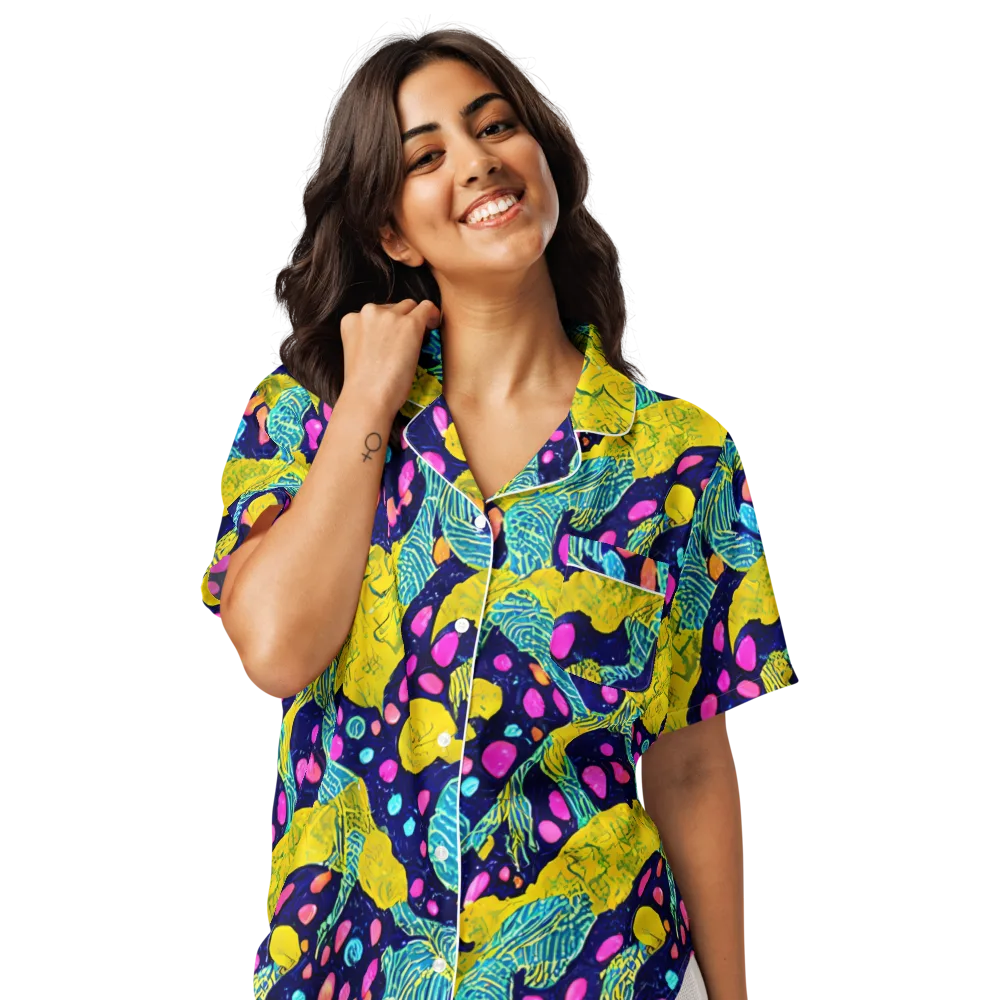 Deep-sea Daydream on Women's Short Sleeve Pajama Top — Front