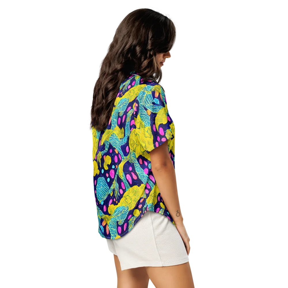 Deep-sea Daydream on Women's Short Sleeve Pajama Top — Right Back