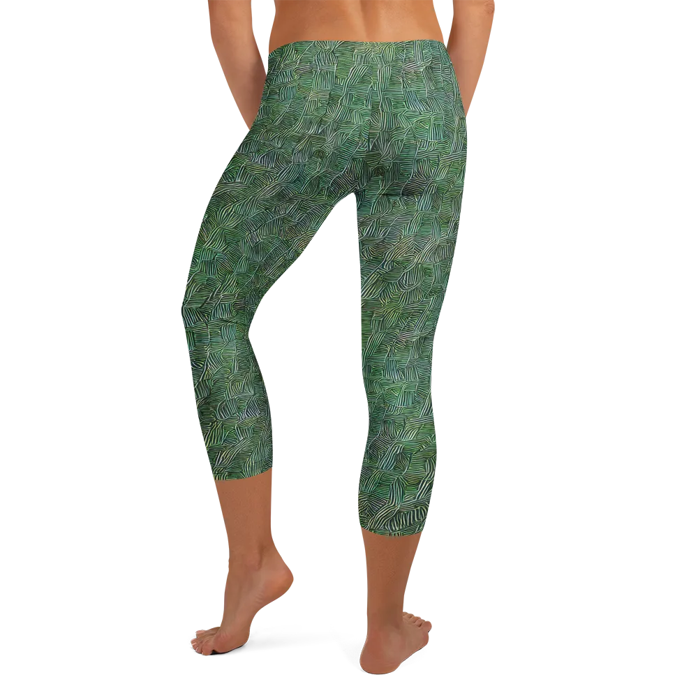 Verdant Labyrinth on Capri Leggings — Back