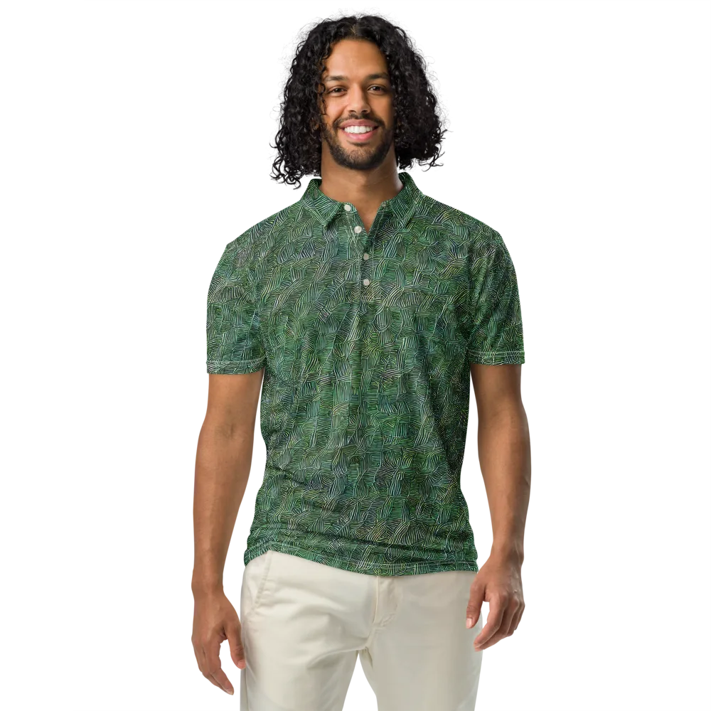 Verdant Labyrinth on Men's Slim Fit Polo Shirt — Front