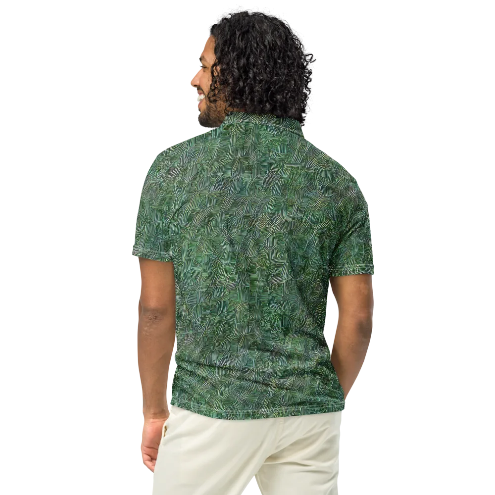 Verdant Labyrinth on Men's Slim Fit Polo Shirt — Back