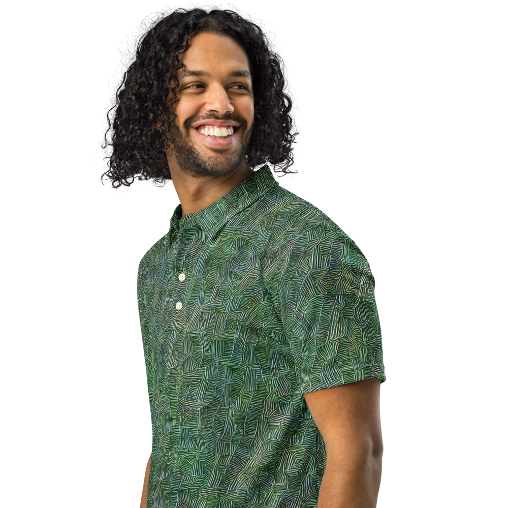 Verdant Labyrinth on Men's Slim Fit Polo Shirt — Left Front