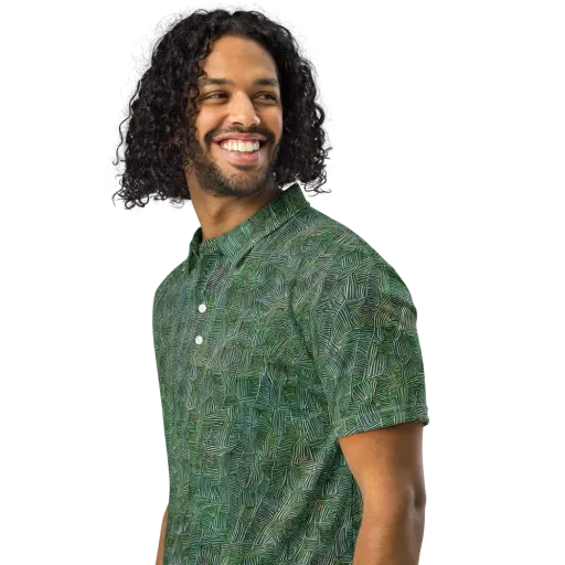 Verdant Labyrinth on a Men's Slim Fit Polo Shirt