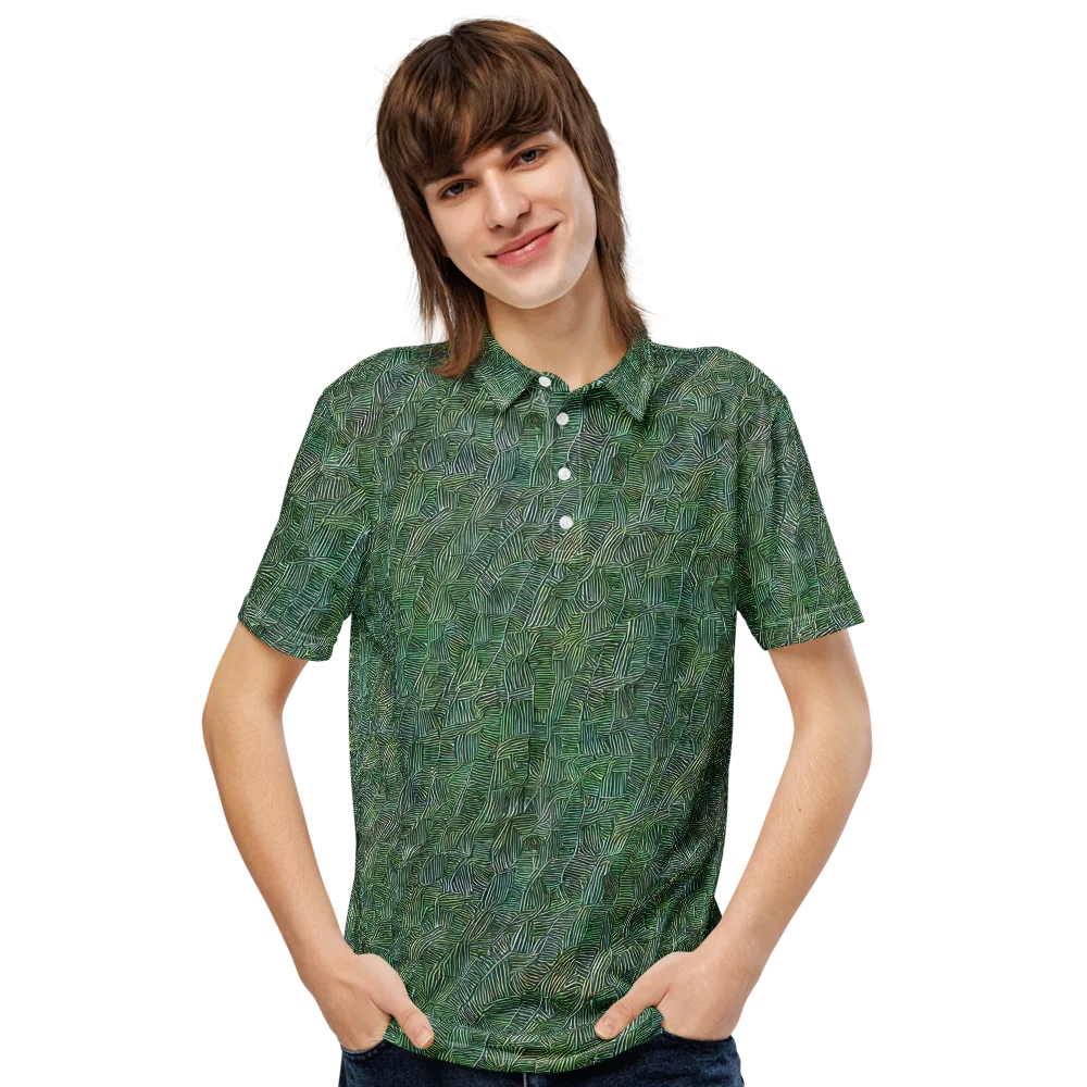 Verdant Labyrinth on Men's Slim Fit Polo Shirt — Front