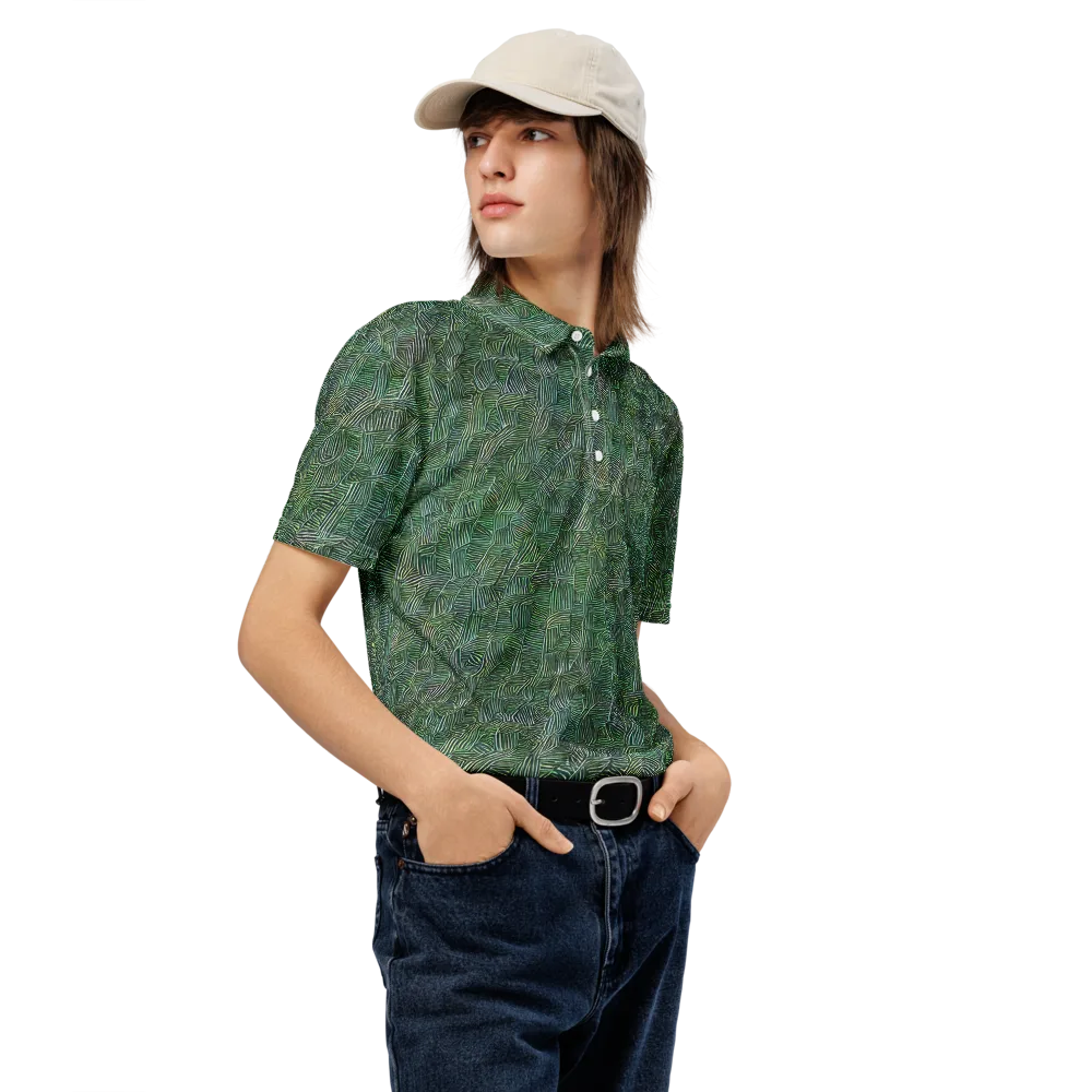 Verdant Labyrinth on Men's Slim Fit Polo Shirt — Right Front