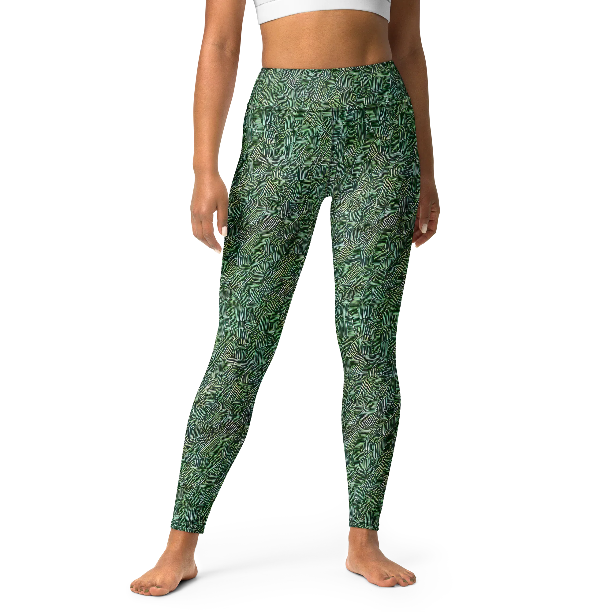 Verdant Labyrinth on Yoga Leggings — Front