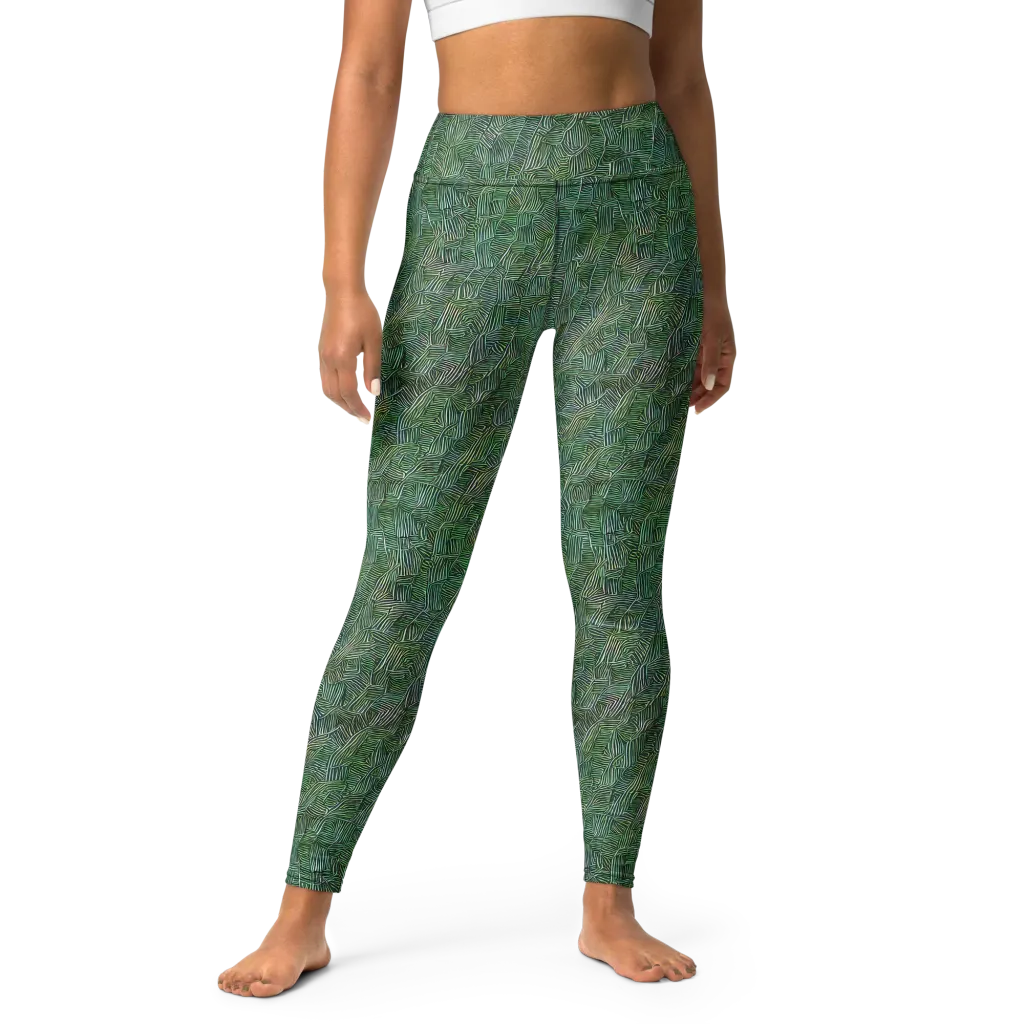 Verdant Labyrinth on Yoga Leggings — Front