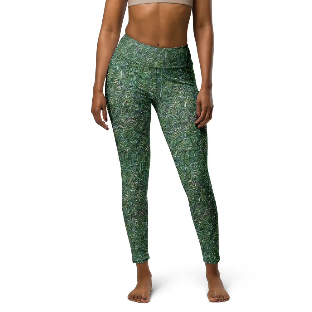 Verdant Labyrinth on Yoga Leggings — Front