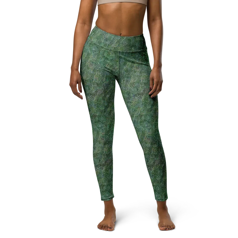 Verdant Labyrinth on Yoga Leggings — Front