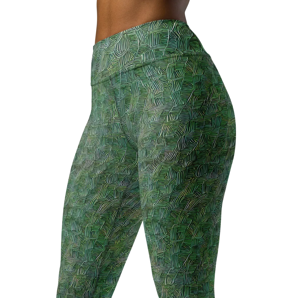 Verdant Labyrinth on Yoga Leggings — Left Front