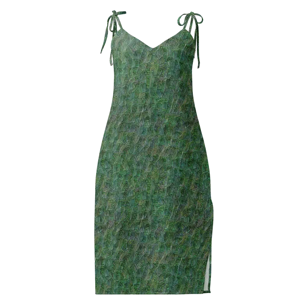 Verdant Labyrinth on Slip Dress — Front