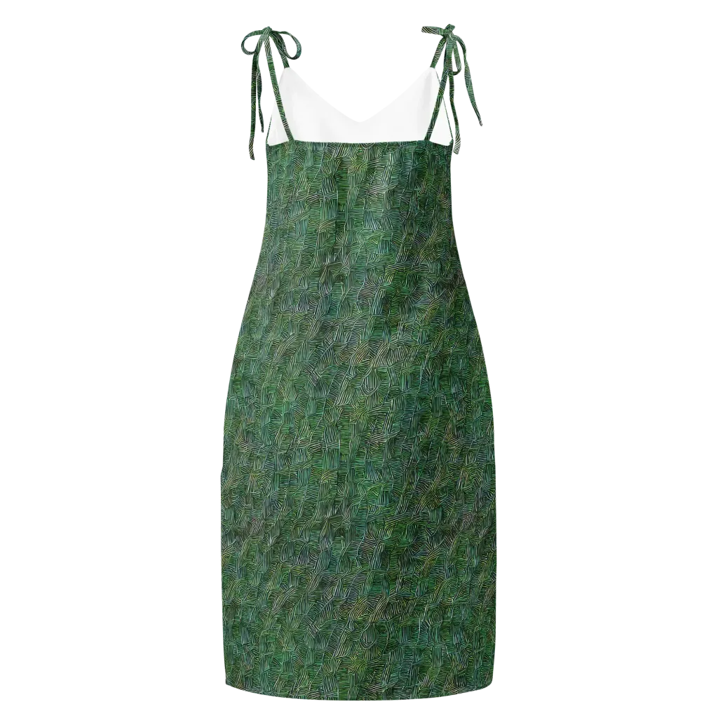 Verdant Labyrinth on Slip Dress — Back
