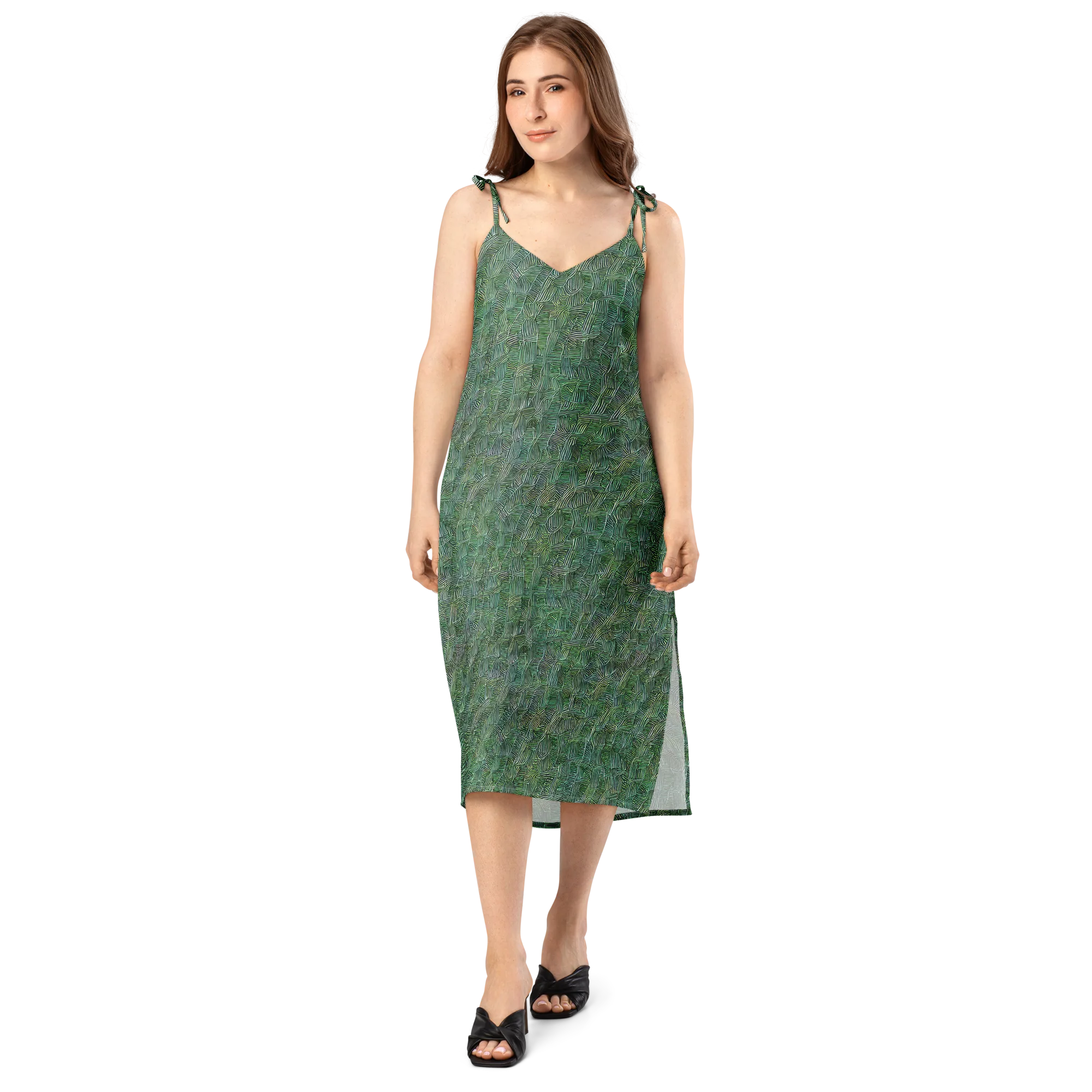Verdant Labyrinth on Slip Dress — Front