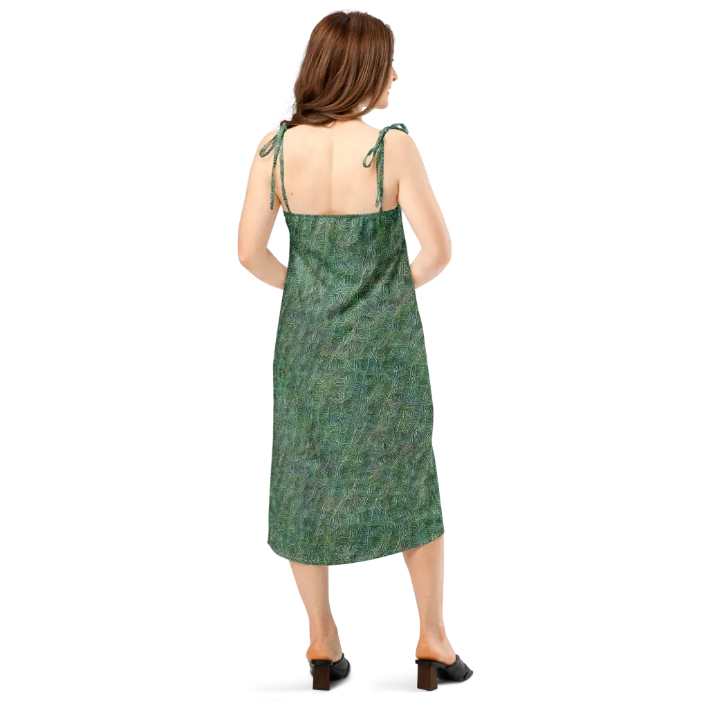 Verdant Labyrinth on Slip Dress — Back