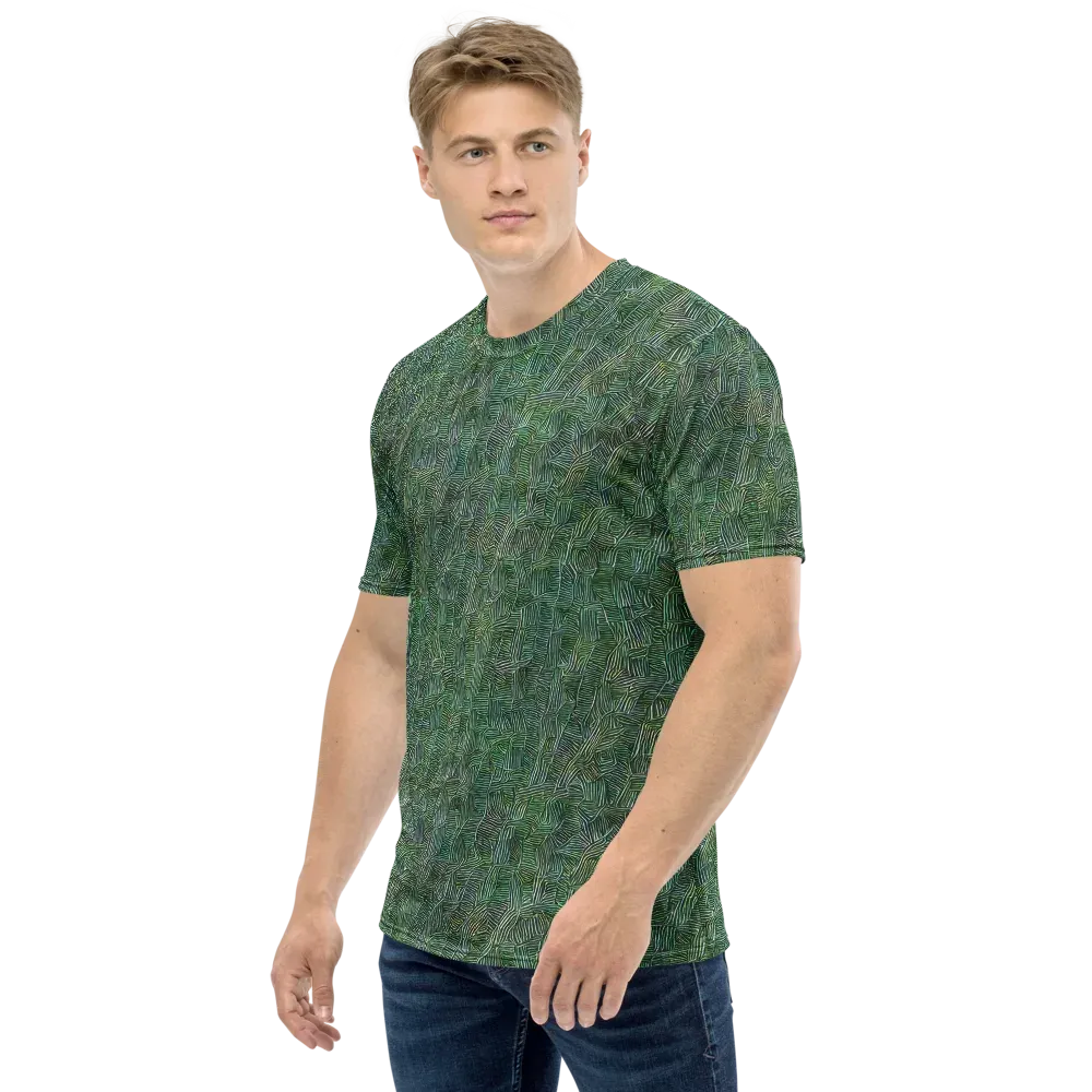 Verdant Labyrinth on Men's Crew Neck T-Shirt — Left