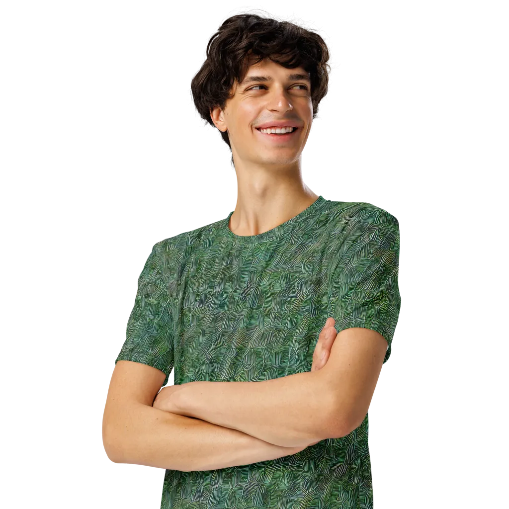 Verdant Labyrinth on Men's Crew Neck T-Shirt — Left Front