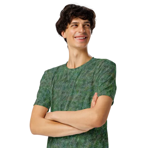 Verdant Labyrinth on a Men's Crew Neck T-Shirt