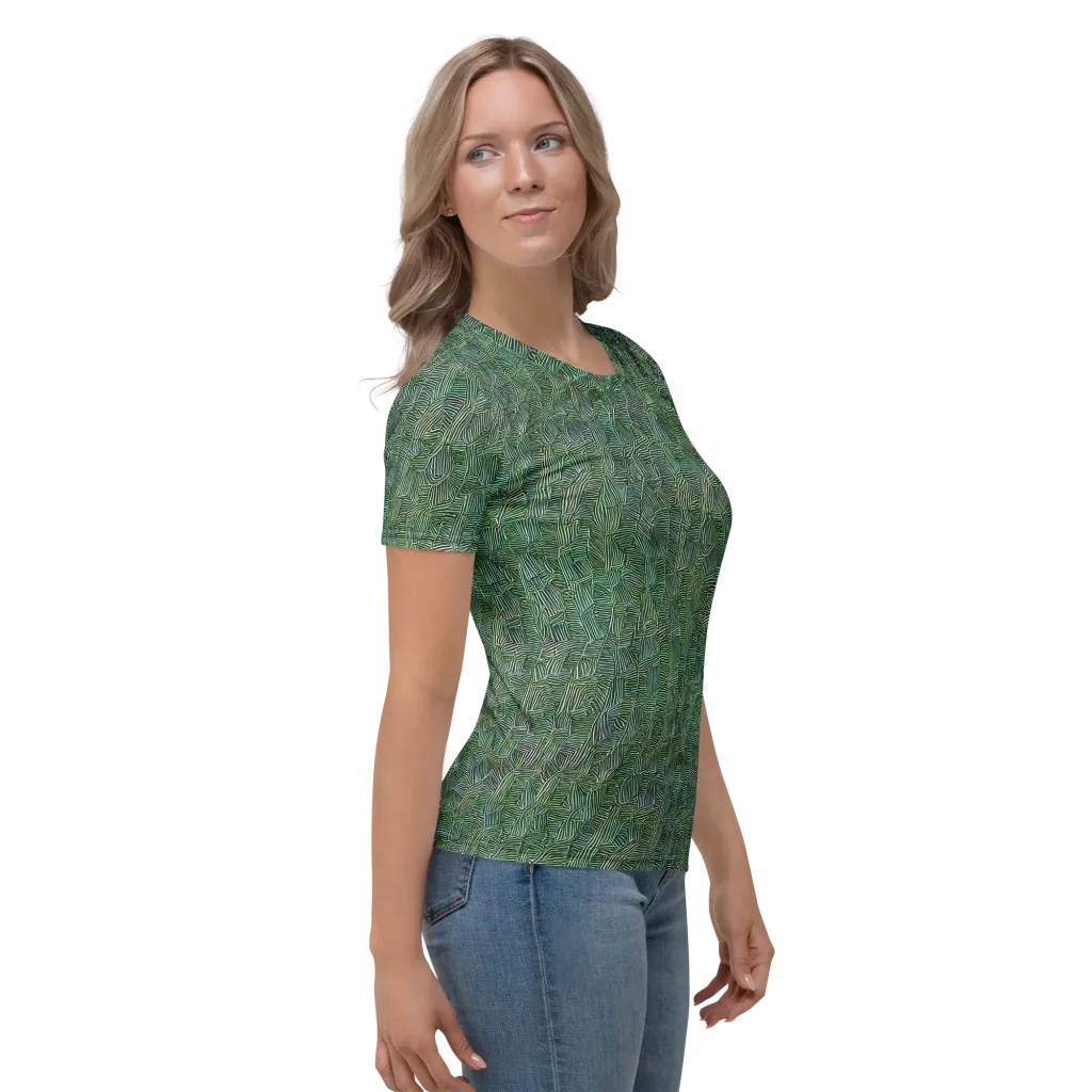 Verdant Labyrinth on Women's Crew Neck T-Shirt — Right