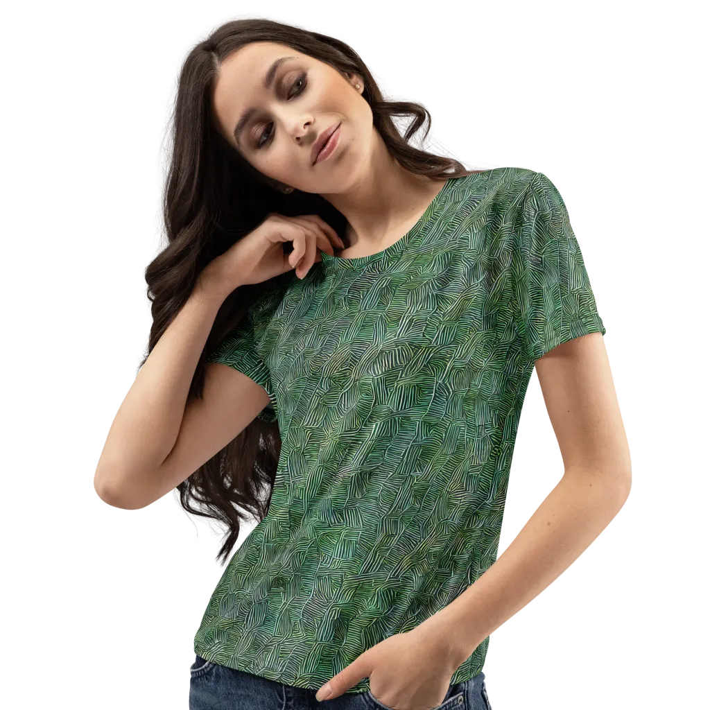 Verdant Labyrinth on Women's Crew Neck T-Shirt — Left Front