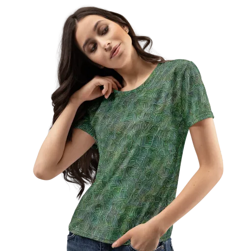 Verdant Labyrinth on a Women's Crew Neck T-Shirt