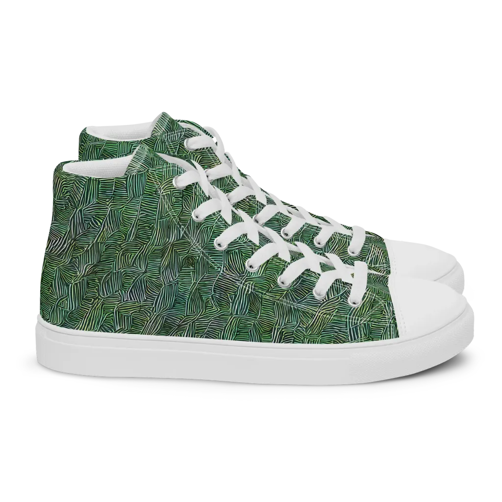 Verdant Labyrinth on Women's High Top Canvas Shoes — Right
