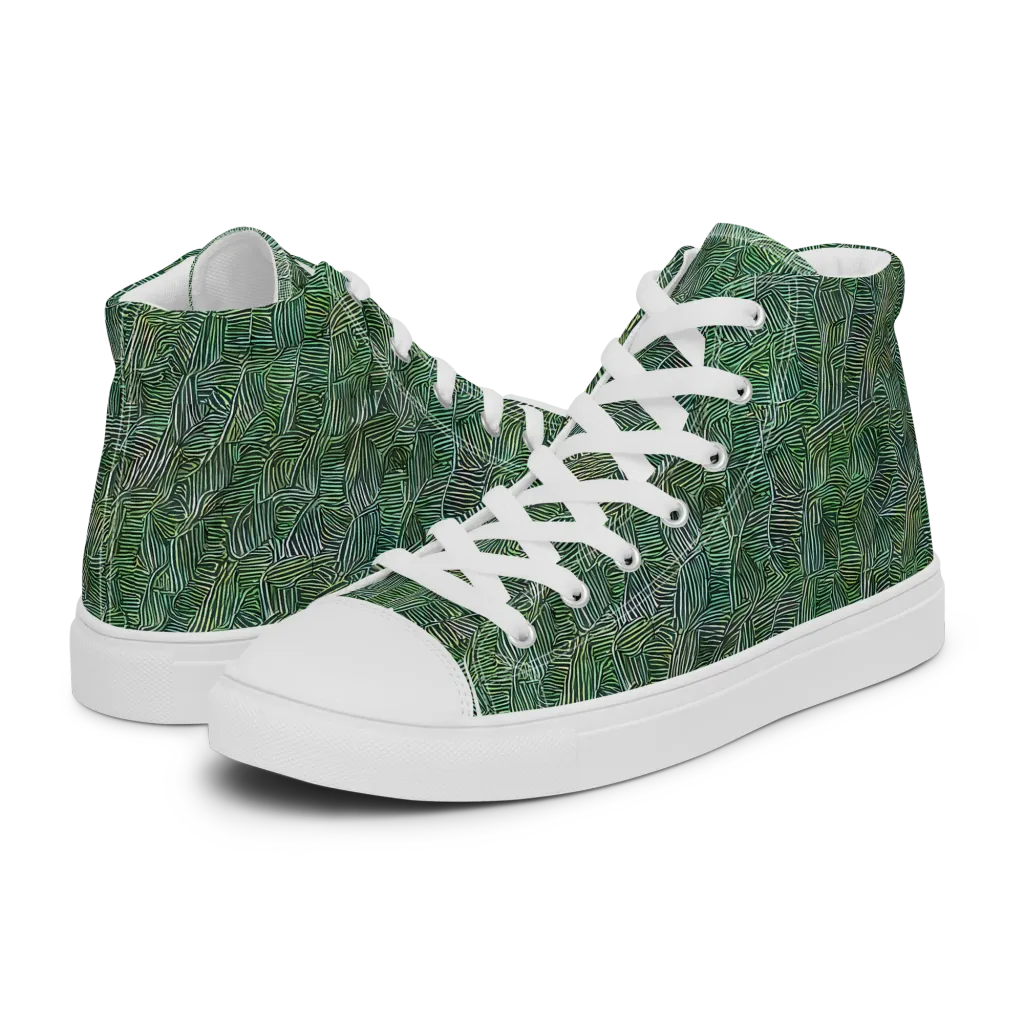 Verdant Labyrinth on Women's High Top Canvas Shoes — Left