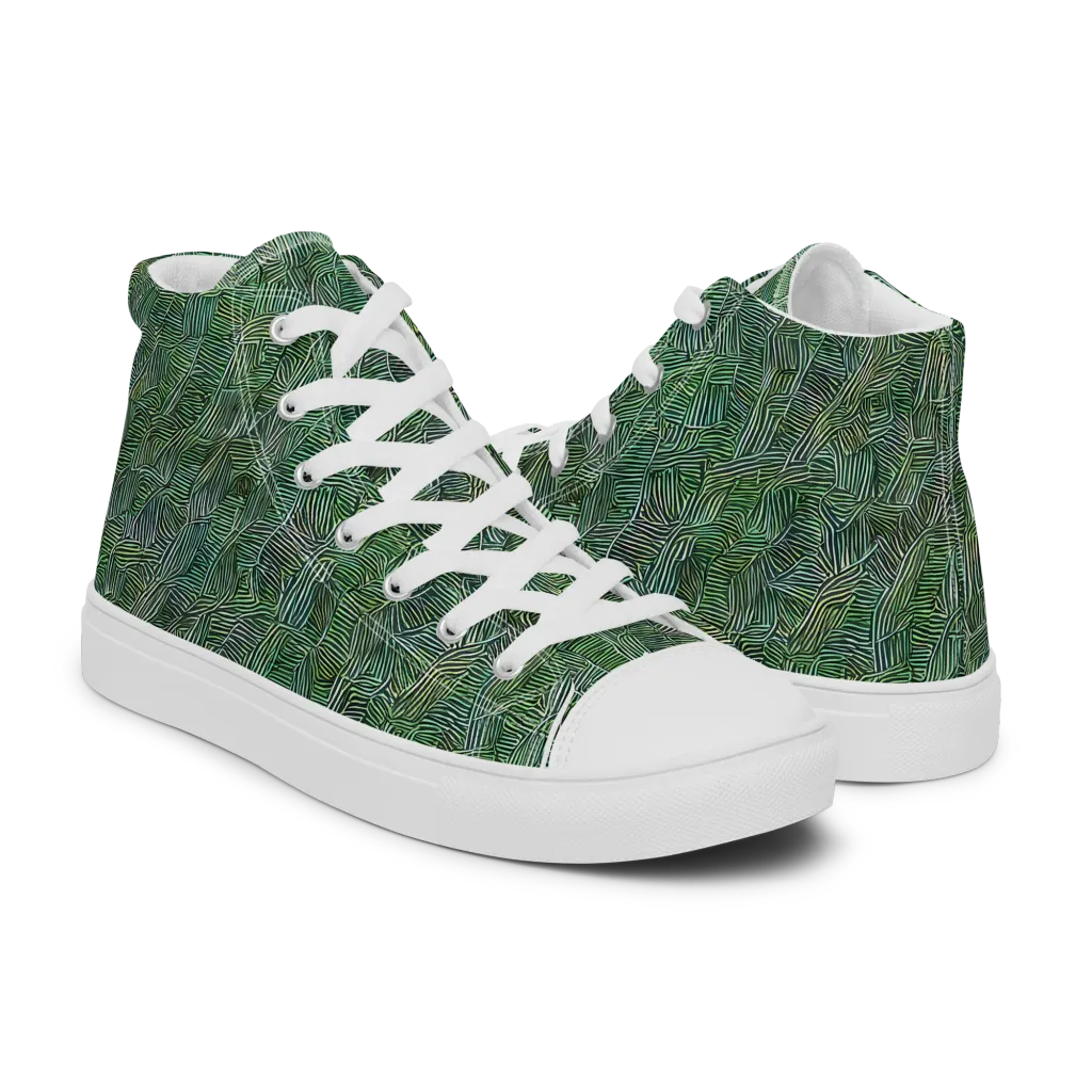 Verdant Labyrinth on Women's High Top Canvas Shoes — Right