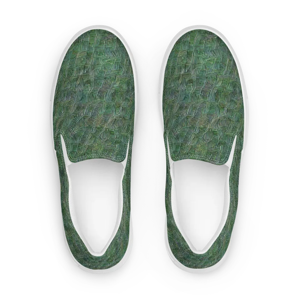 Verdant Labyrinth on Men's Slip-On Canvas Shoes — Front