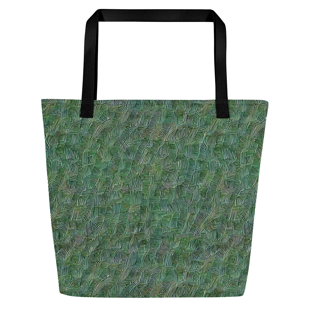 Verdant Labyrinth on Large Tote Bag W/ Pocket — Front