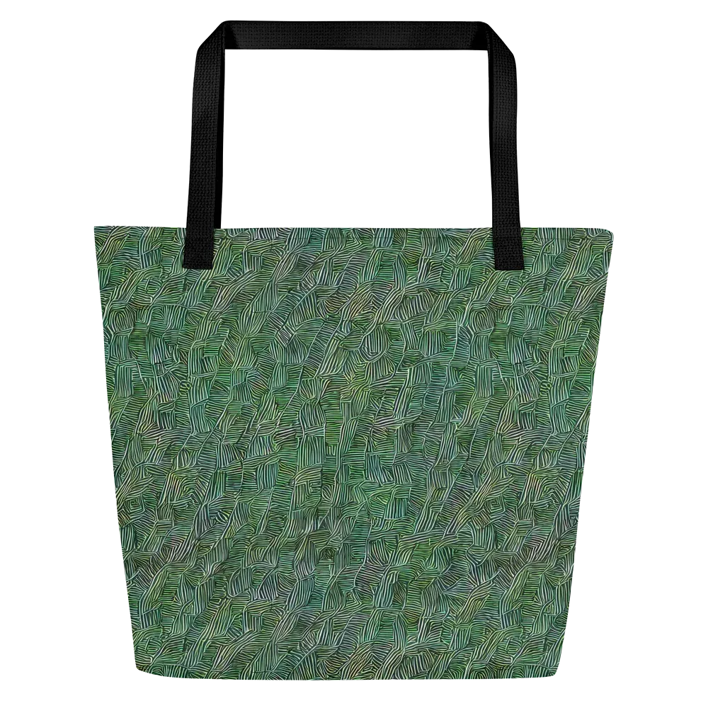 Verdant Labyrinth on Large Tote Bag W/ Pocket — Front