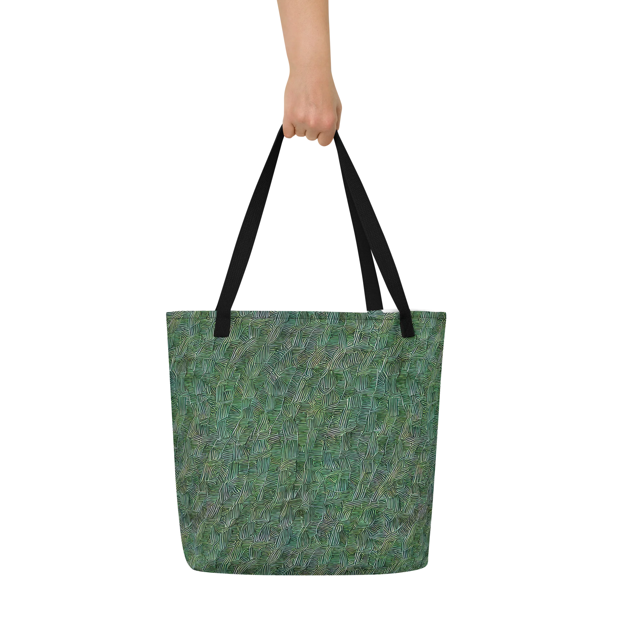 Verdant Labyrinth on Large Tote Bag W/ Pocket — Front