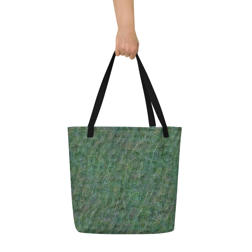 Verdant Labyrinth on Large Tote Bag W/ Pocket — Front