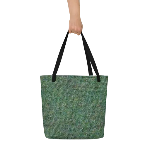 Verdant Labyrinth on a Large Tote Bag W/ Pocket