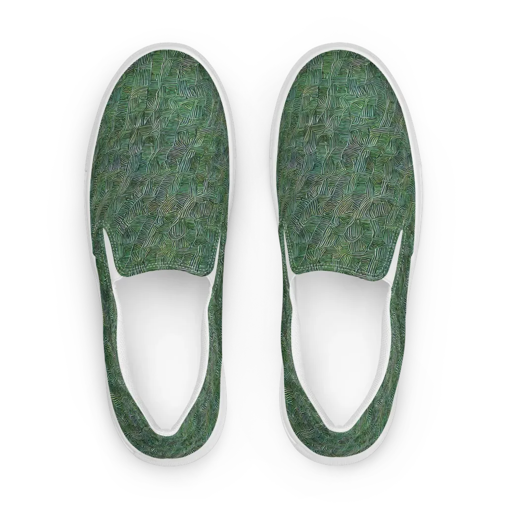 Verdant Labyrinth on Women's Slip-On Canvas Shoes — Front