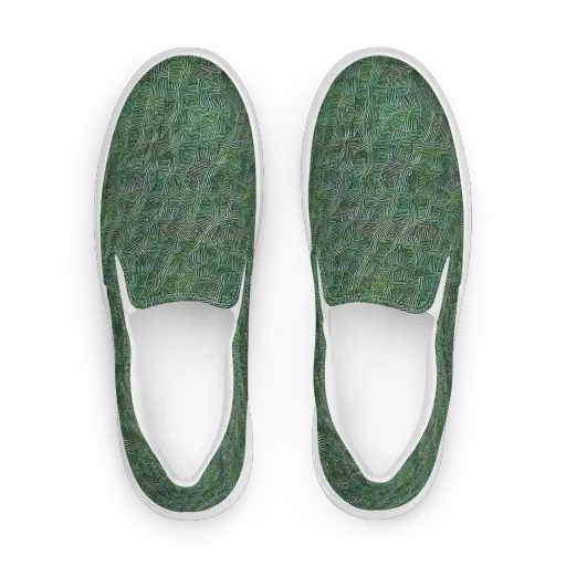 Verdant Labyrinth on a Women's Slip-On Canvas Shoes