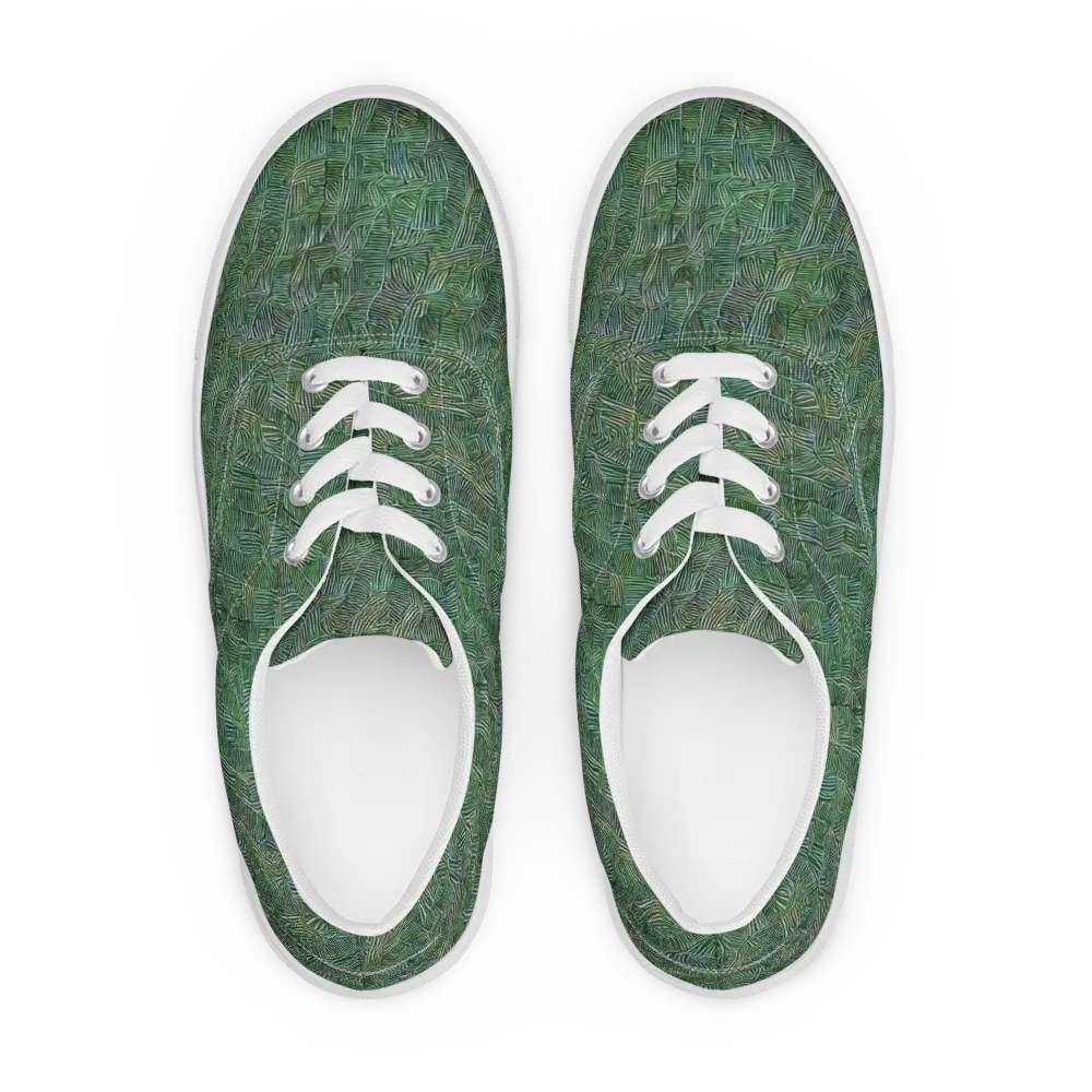 Verdant Labyrinth on Men's Lace-Up Canvas Shoes — Front