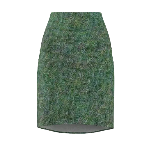 Verdant Labyrinth on a Pencil Skirt