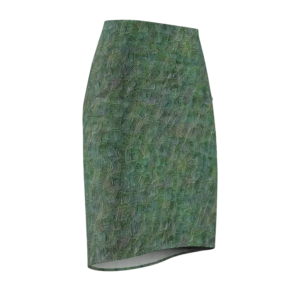 Verdant Labyrinth on Pencil Skirt — Front Side
