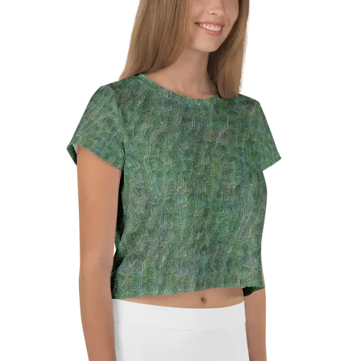Verdant Labyrinth on a Crop Tee