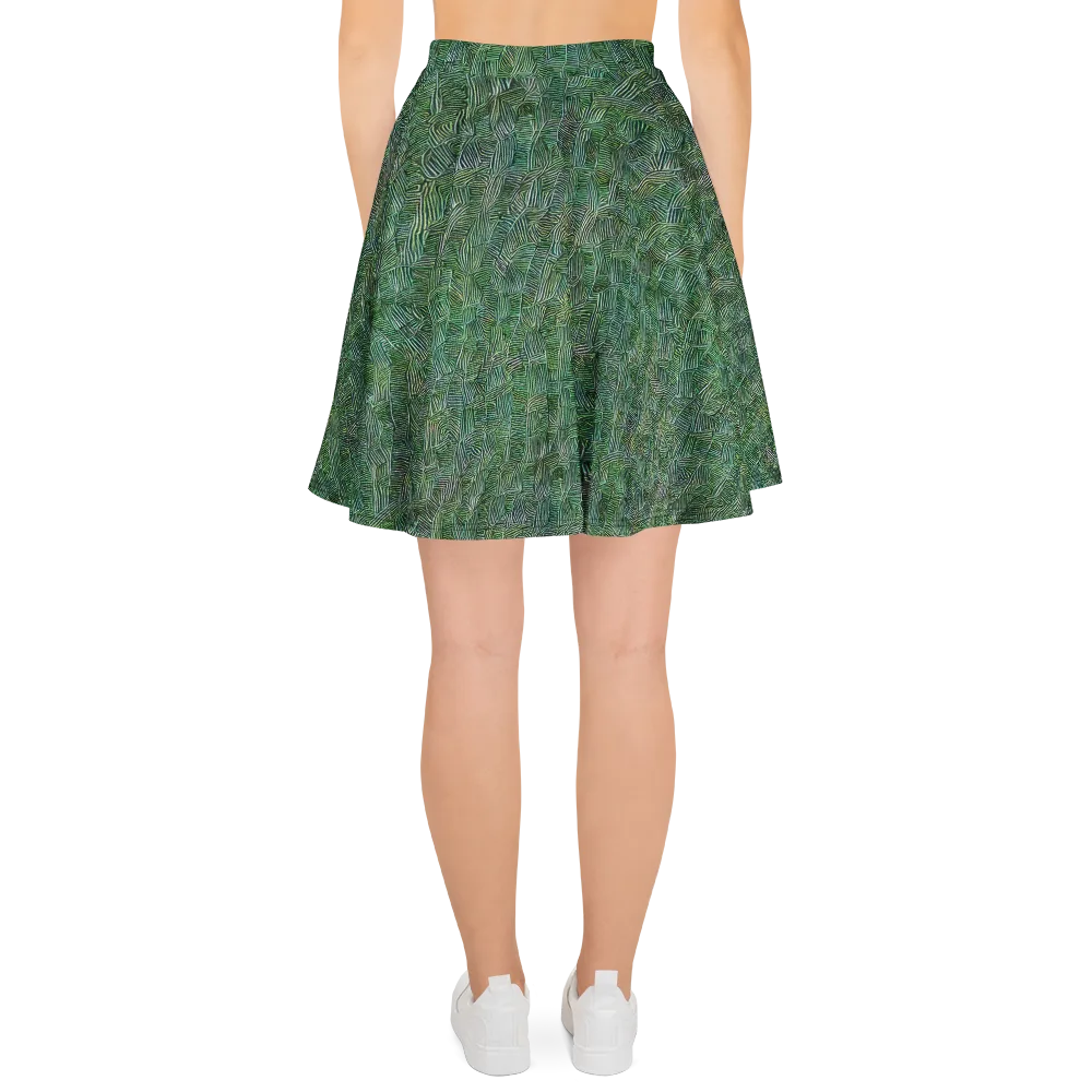 Verdant Labyrinth on Skater Skirt — Back