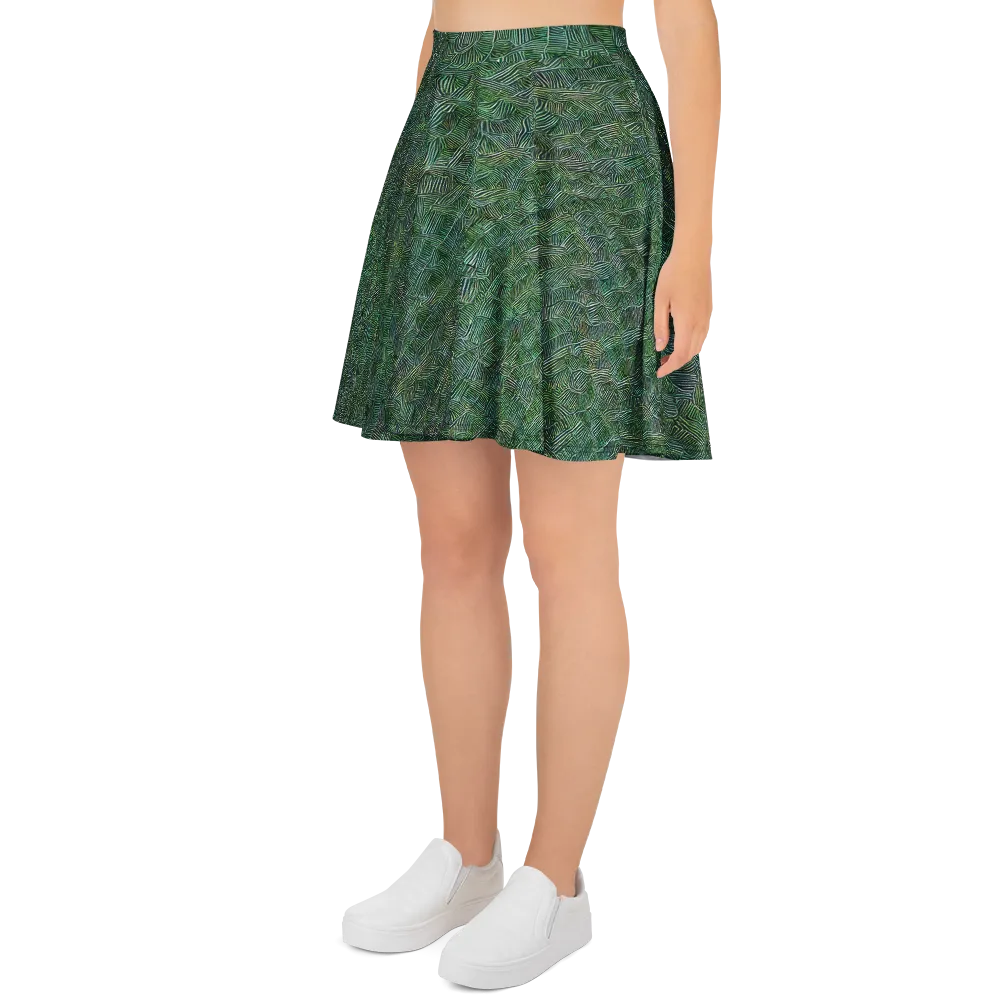 Verdant Labyrinth on Skater Skirt — Left