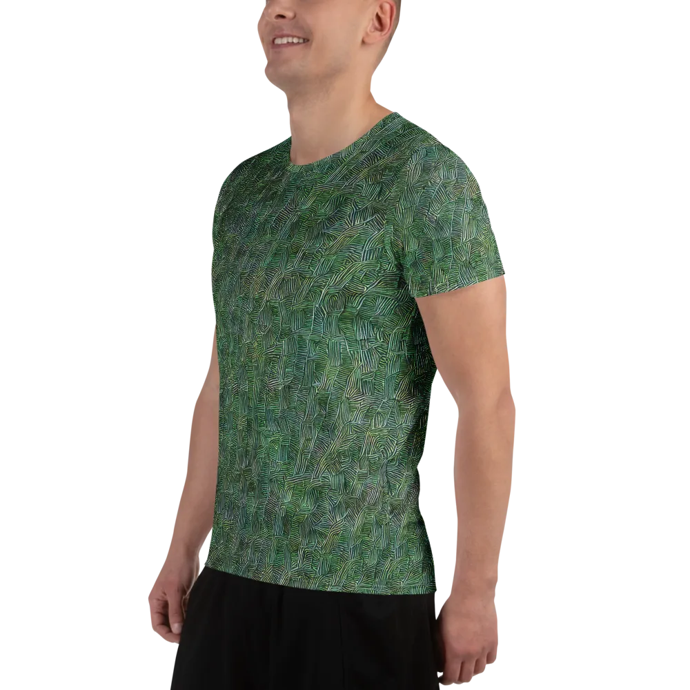 Verdant Labyrinth on Men's Athletic T-Shirt — Left