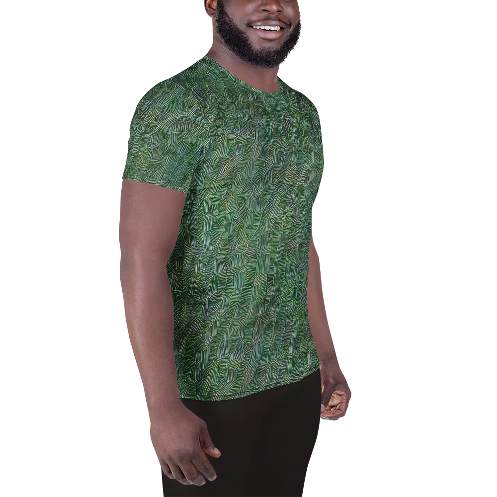 Verdant Labyrinth on Men's Athletic T-Shirt — Right